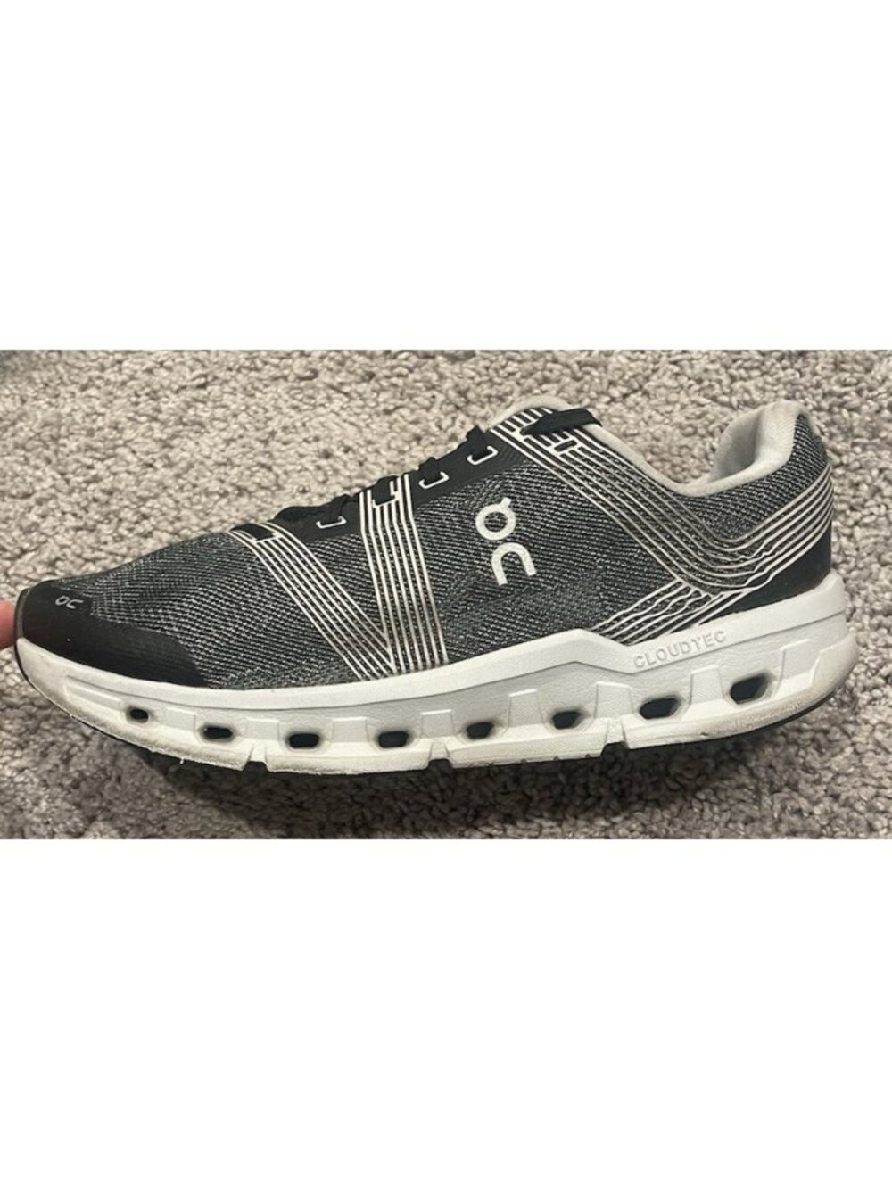 On Cloud Men's Size 8 Swiss Engineering CloudGo Running Shoes Black & Gray